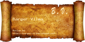 Barger Vilma névjegykártya